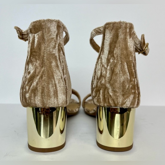 Sz 8.5 Crushed Velvet sandals w/Mirrored Gold Heels by CityClassified - Picture 6 of 7
